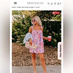 Impressions SWEET LIKE HONEY ROMPER IN VIOLET